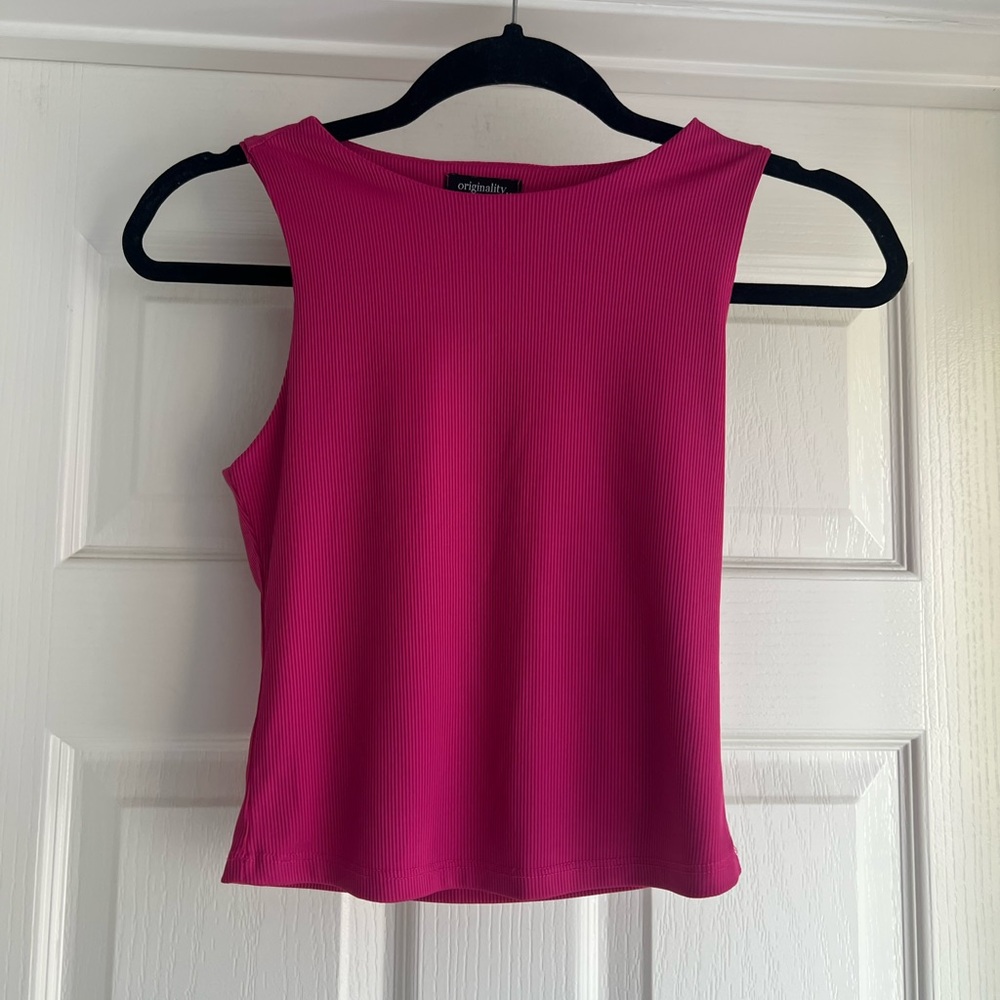 Bright Fuchsia Ribbed Tank Top